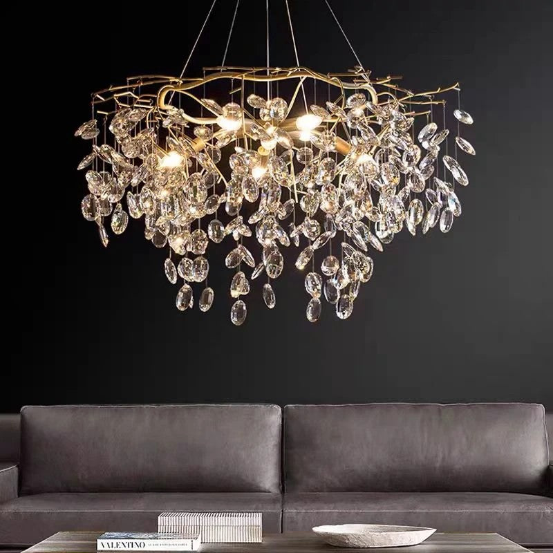 AM0392 · Brass Branch Crystal Chandelier · view 5