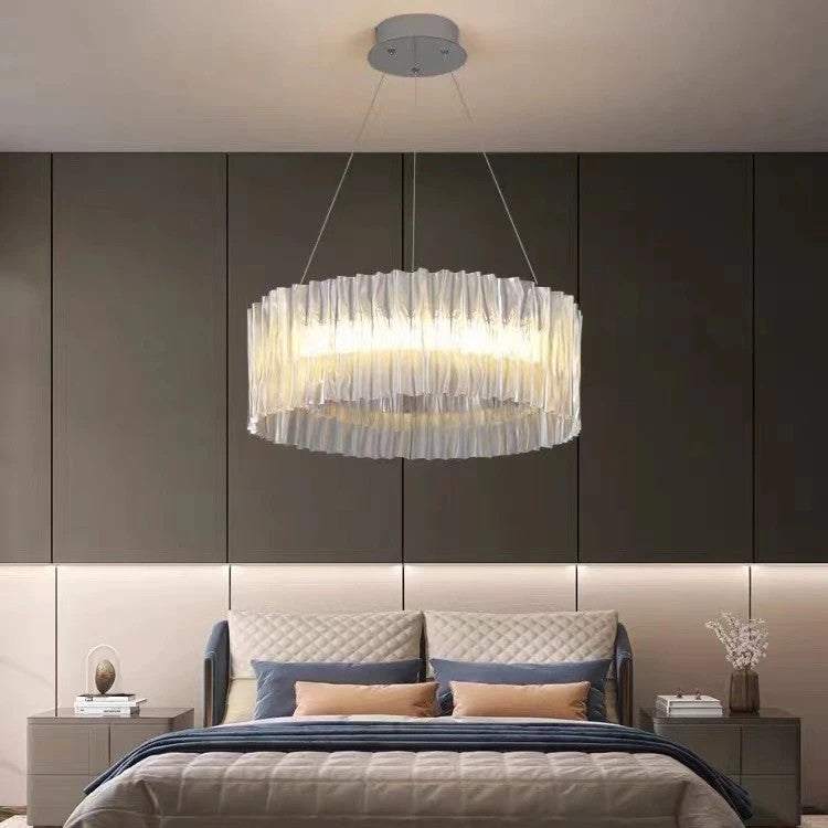 AM0408 · Italian Fluted Glass Ring Chandelier · view 1