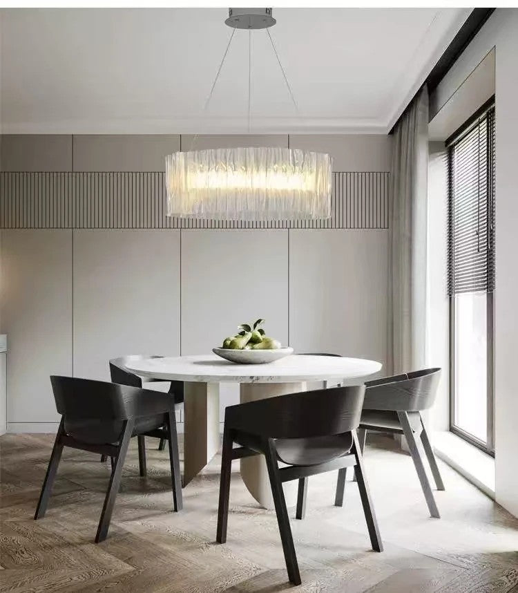 AM0408 · Italian Fluted Glass Ring Chandelier · view 2