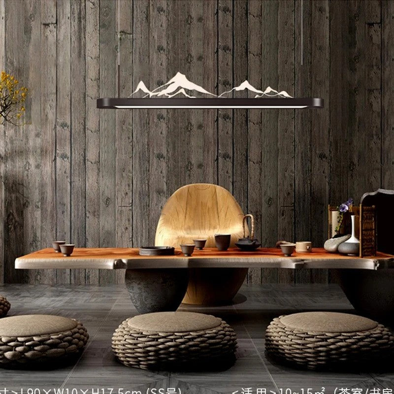 AM0409 · Chinese Ink-Landscape Linear Chandelier · view 1