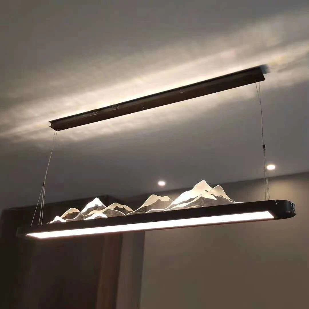 AM0409 · Chinese Ink-Landscape Linear Chandelier · view 3