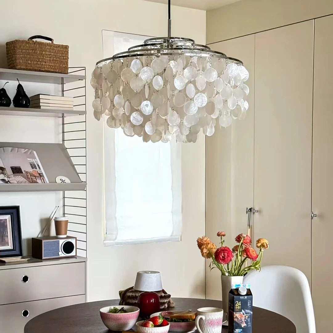 AM0415 · French Cream Shell Wind-Chime Chandelier · view 1