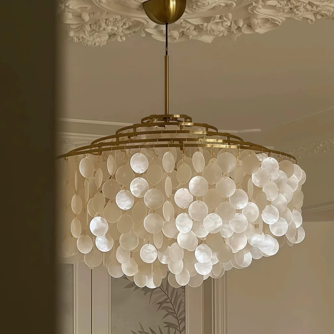 AM0415 · French Cream Shell Wind-Chime Chandelier · view 2