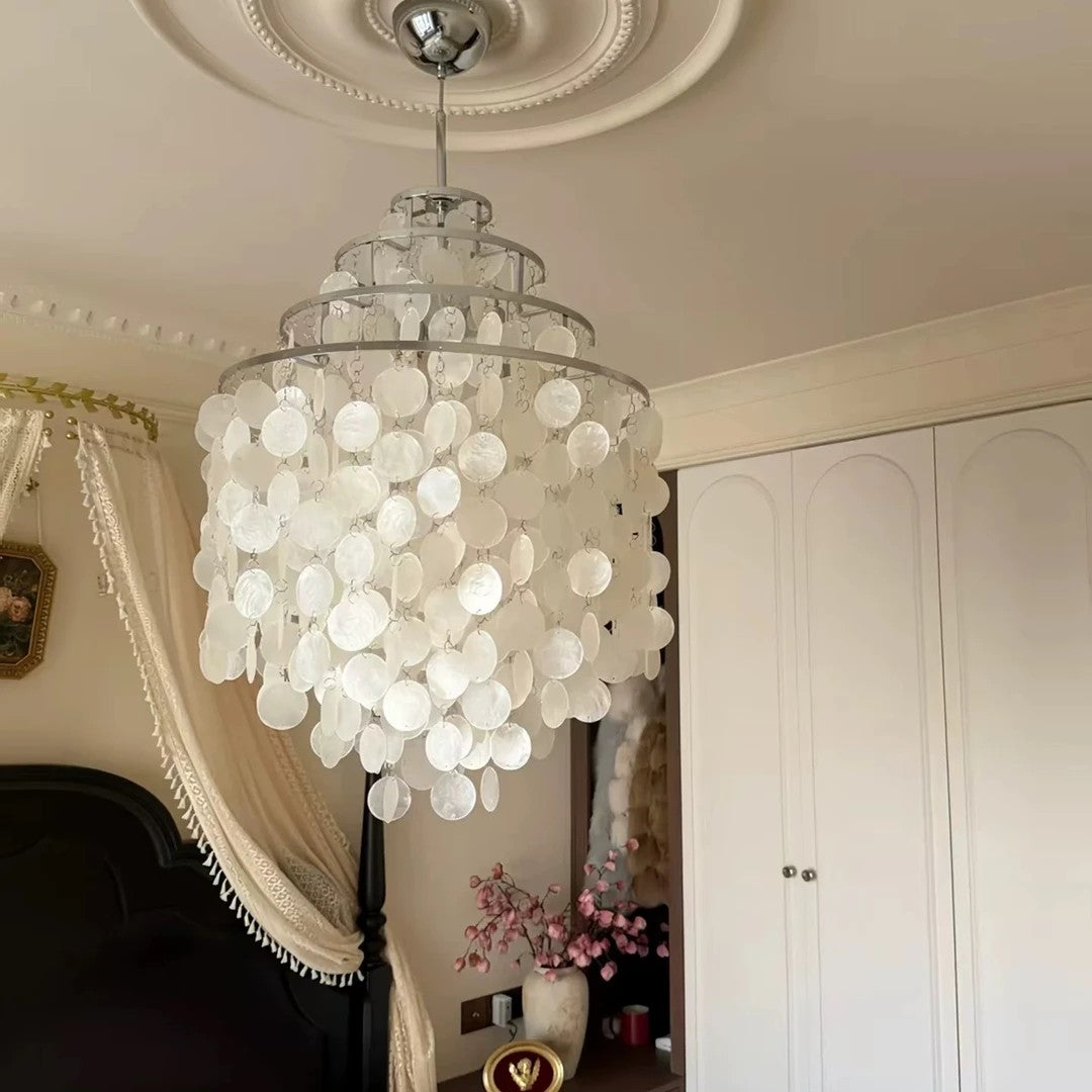 AM0415 · French Cream Shell Wind-Chime Chandelier · view 3