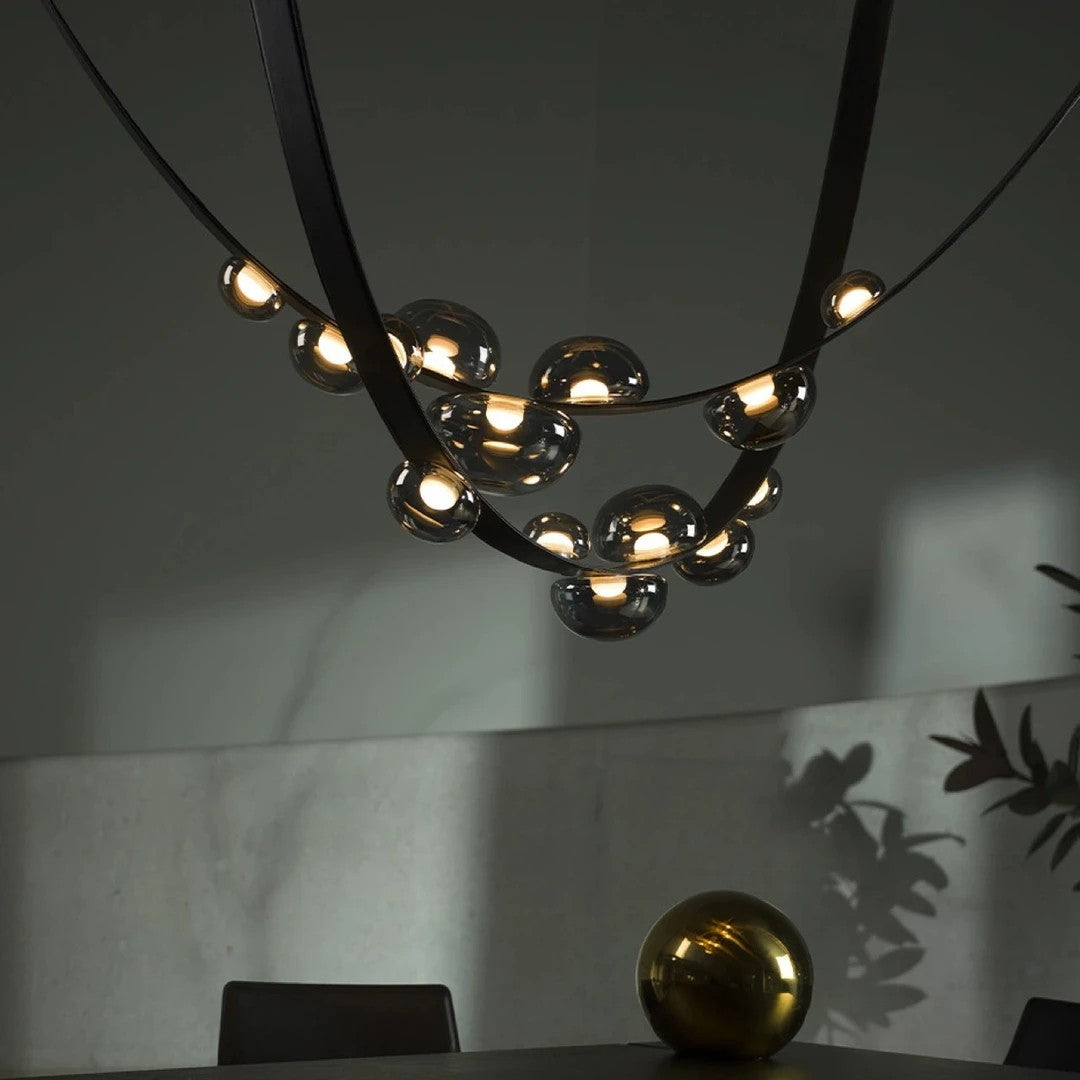 AM0420 · Italian Leather-Belt Dewdrop Chandelier · view 1