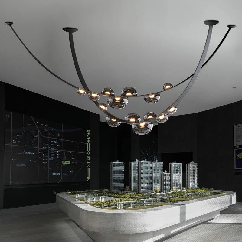 AM0420 · Italian Leather-Belt Dewdrop Chandelier · view 2