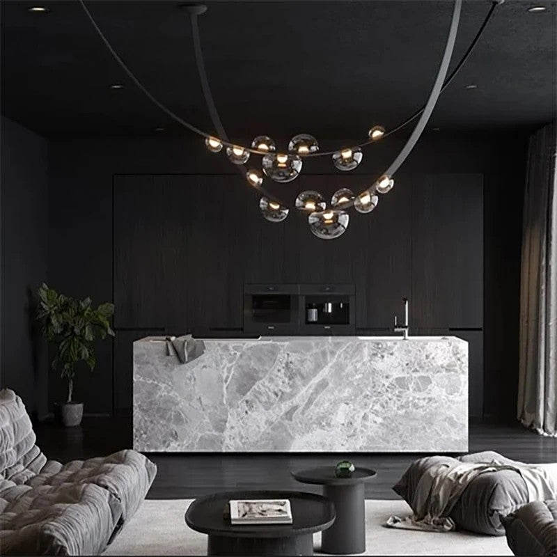 AM0420 · Italian Leather-Belt Dewdrop Chandelier · view 3