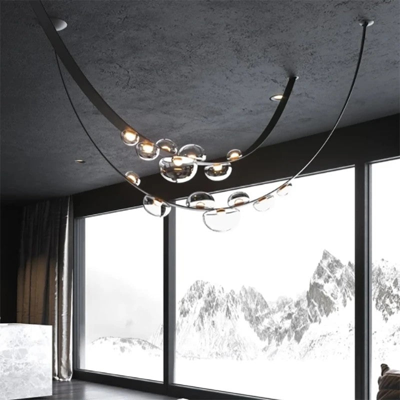 AM0420 · Italian Leather-Belt Dewdrop Chandelier · view 5