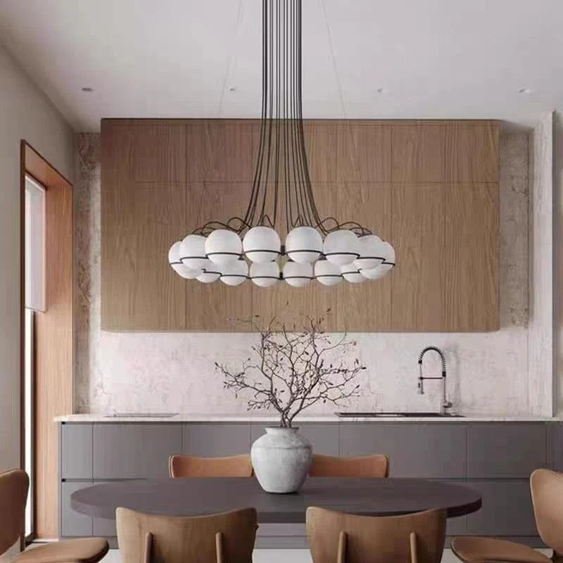 AM0422 · Oriental Glass Globe Chandelier · view 3