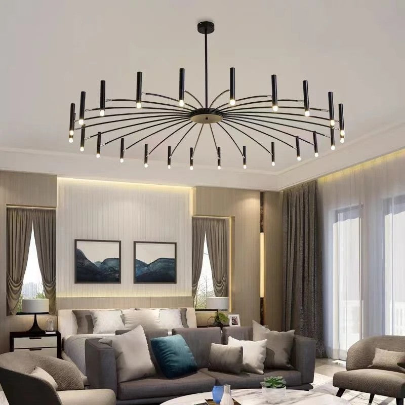 AM0435 · Contemporary Slim Metal Chandelier · view 3