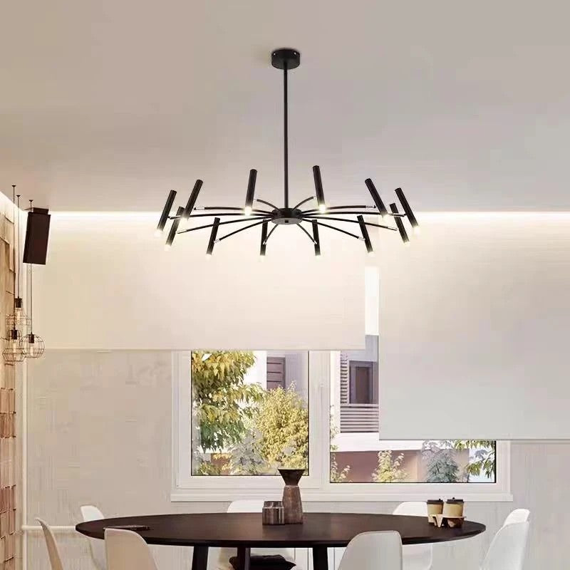 AM0435 · Contemporary Slim Metal Chandelier · view 4