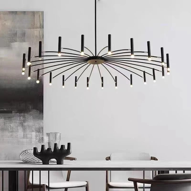AM0435 · Contemporary Slim Metal Chandelier · view 5