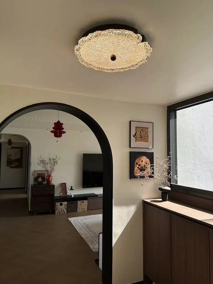 Gilded Lotus Leaf Ceiling Light for Living & Bedrooms — AM0446