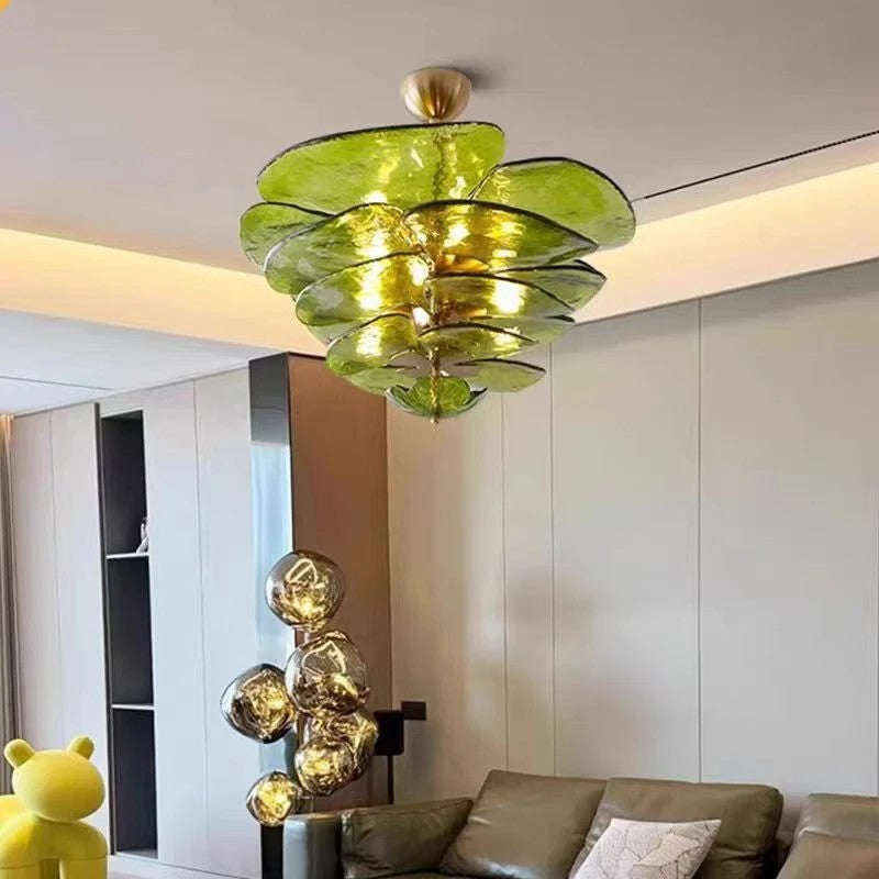 AM0450 · Rose and Lotus Glass Chandelier · view 2
