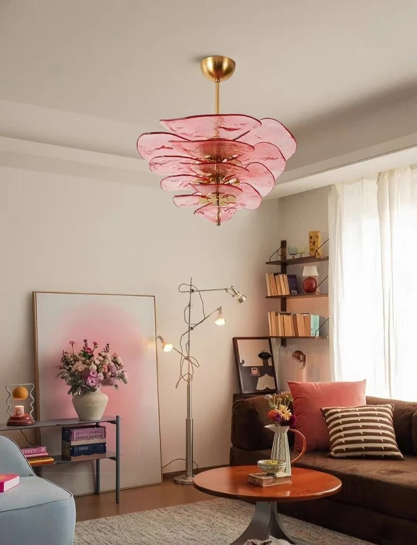 AM0450 · Rose and Lotus Glass Chandelier · view 3