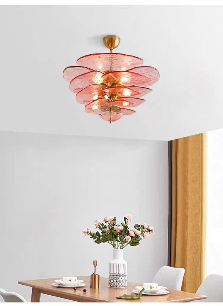 AM0450 · Rose and Lotus Glass Chandelier · view 4