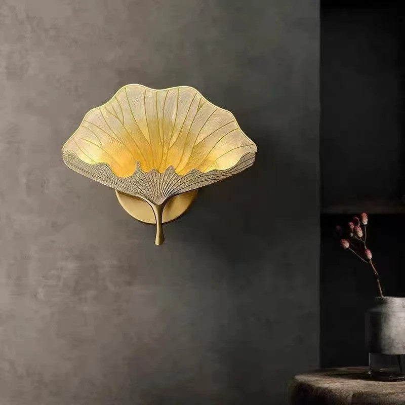 AM0453 · Ginkgo Leaf Brass Chandelier · view 4