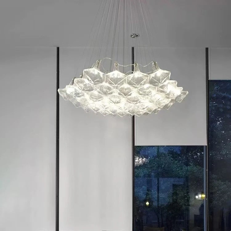 AM0460 · Hand-Blown Faceted Glass Chandelier · view 1
