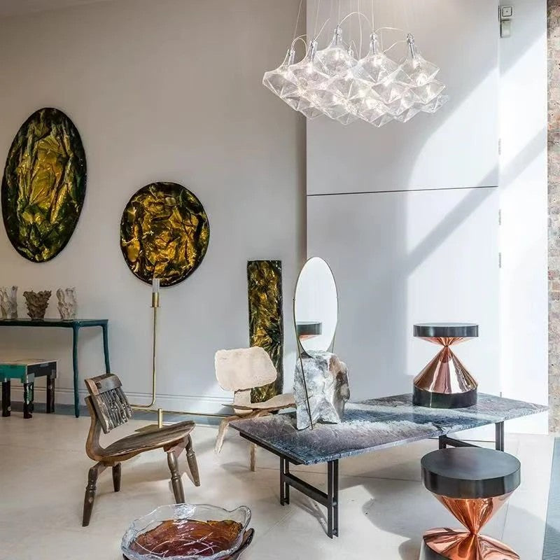 AM0460 · Hand-Blown Faceted Glass Chandelier · view 2