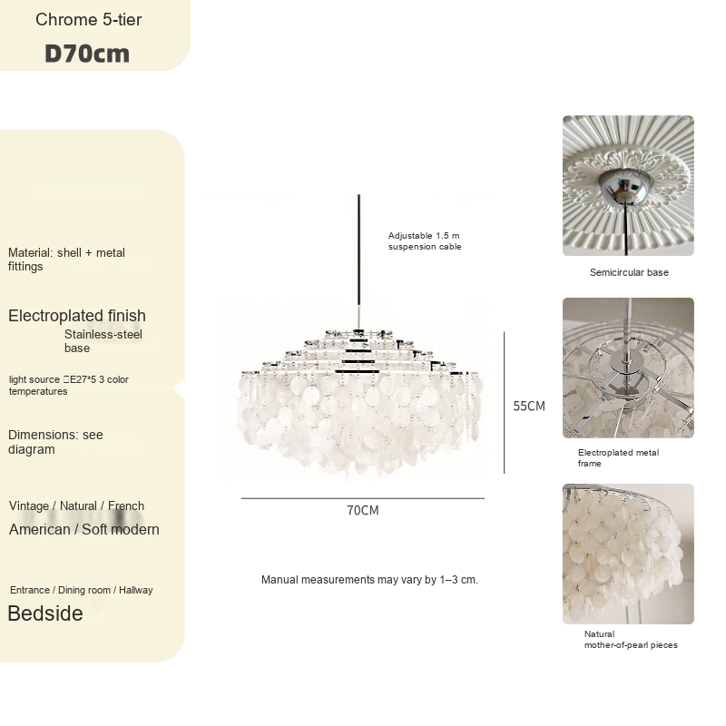 Layered Shell Pendant Light — AM0141, view 12