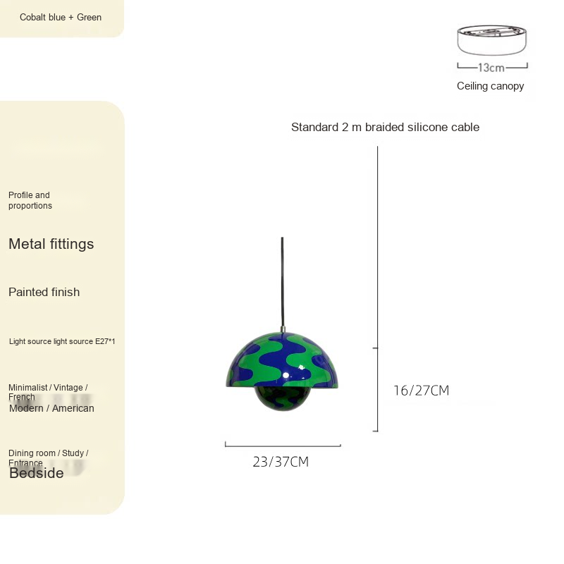 Colorful Flowerbud Pendant Light — AM0246, view 4