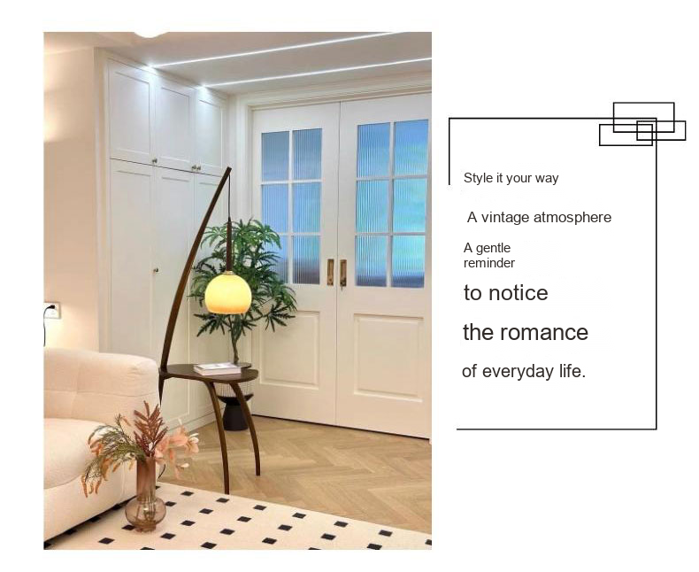 Wood Floor Lamp with Side Table — AM0218, view 13