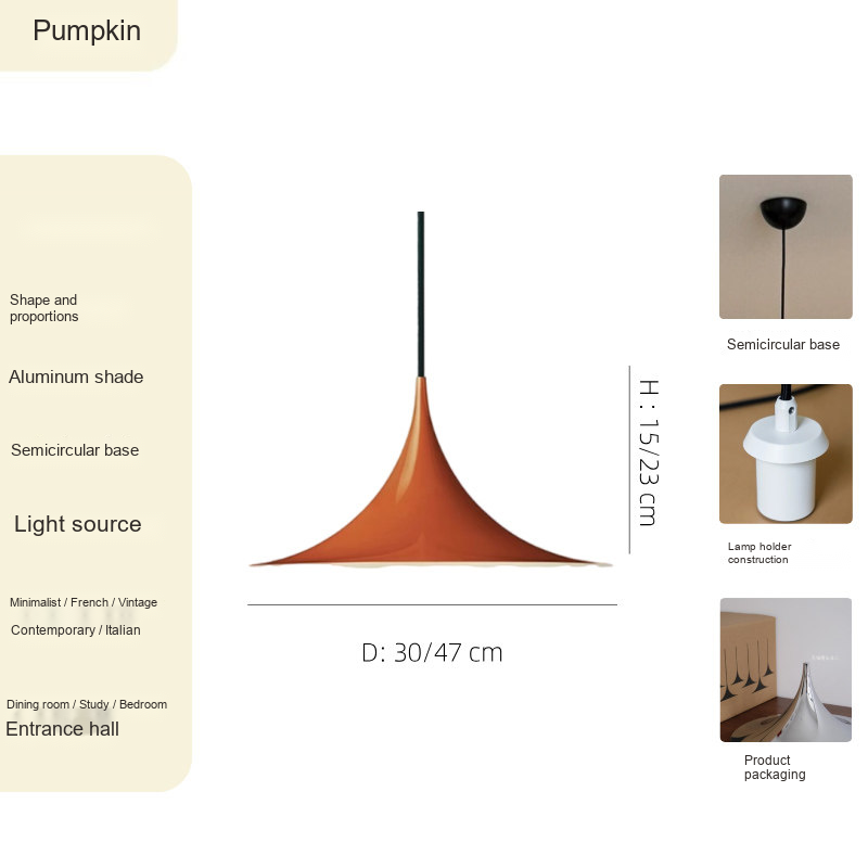 Trumpet Shade Pendant Light — AM0139, view 8