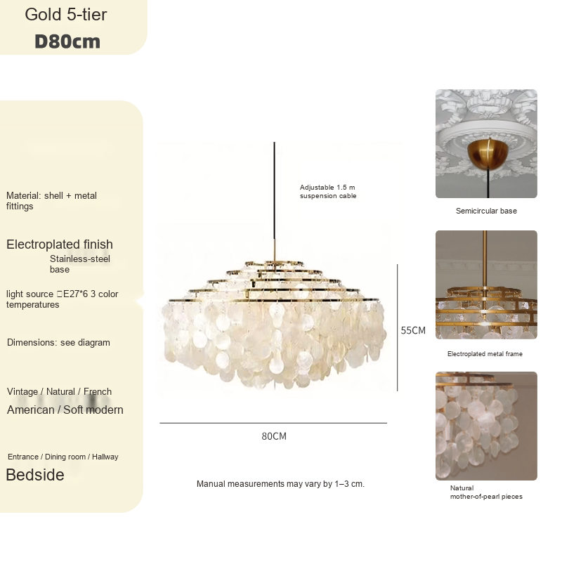 Layered Shell Pendant Light — AM0141, view 15