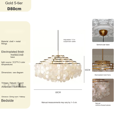 5-tier Diameter 80cm Gold