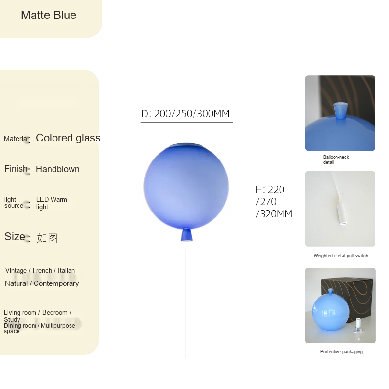 Glass Balloon Ceiling Light — AM0208, view 15