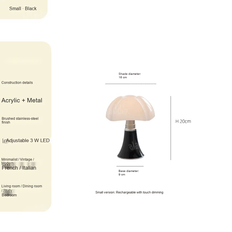 Black · Small · Rechargeable Touch dimmer