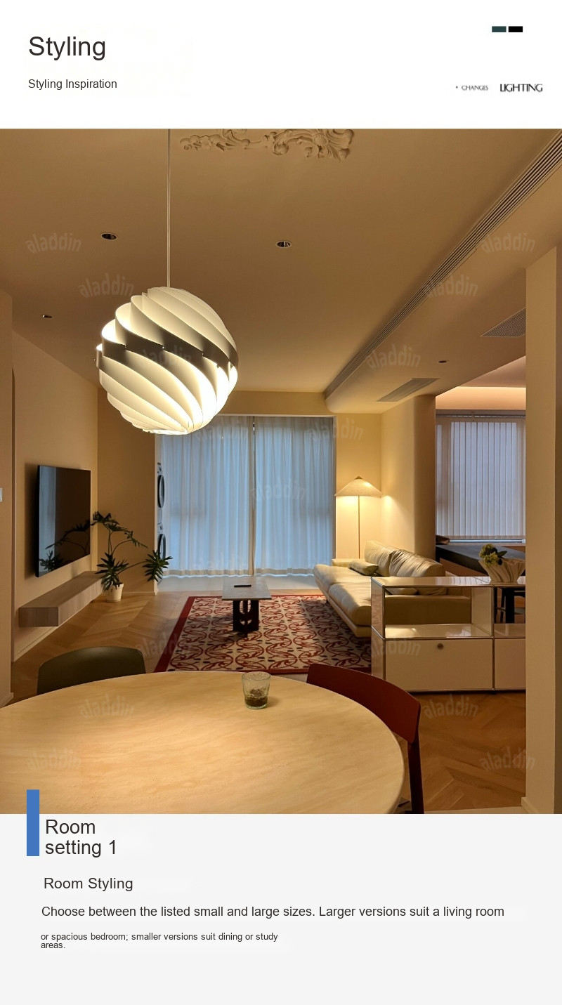 Sculptural Turbine Pendant Light — AM0153, view 15
