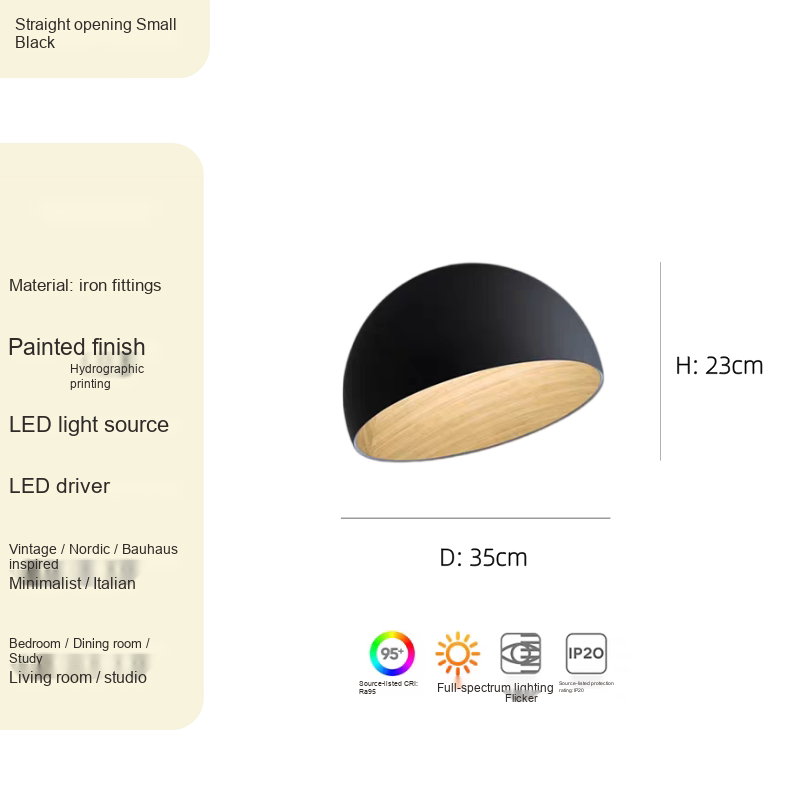 Wood Accent Ceiling Light — AM0188, view 6