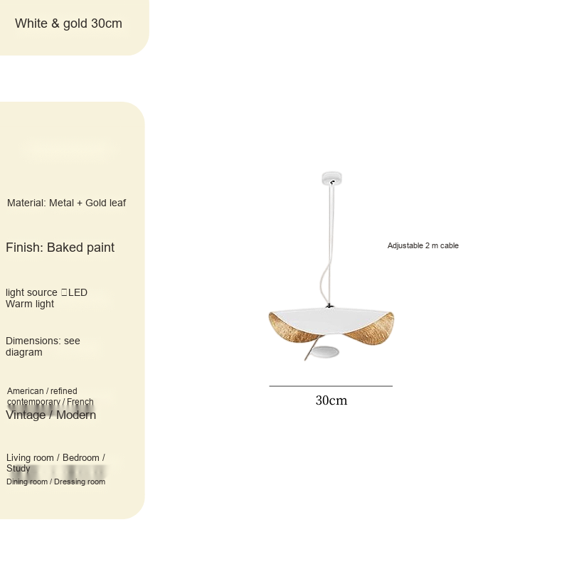 Gold Leaf Accent Pendant Light — AM0205, view 10