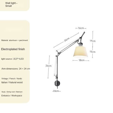 Small Hardwired · Parchment shade