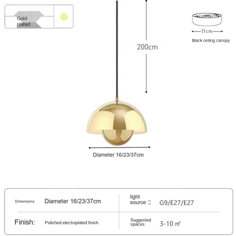 Gold plated · Electroplated finish · 16x16x12.7cm