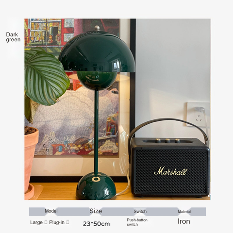 Dark green · Bulb included · Push-button switch