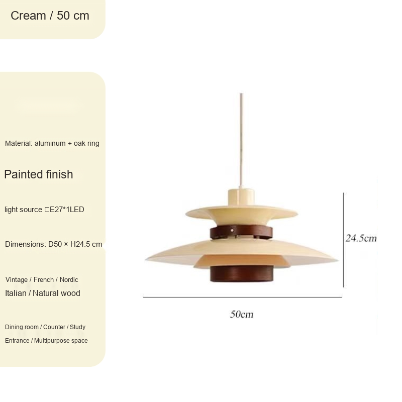 Wood Ring Disc Pendant Light — AM0163, view 10