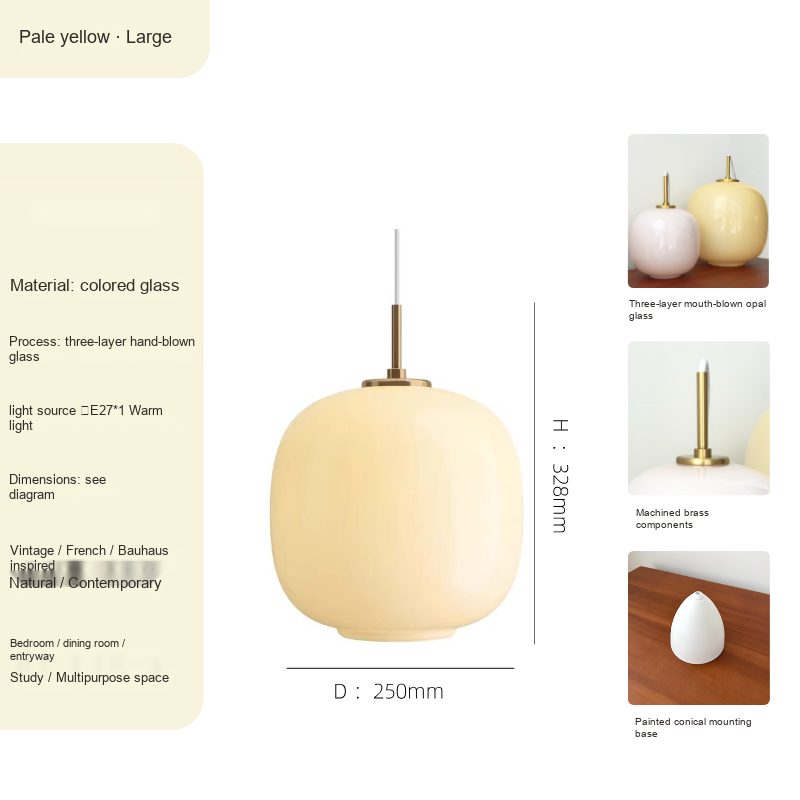 Opal Glass Pendant Light — AM0179, view 11
