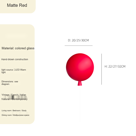 Wall light · Matte Red · 20x20x22cm