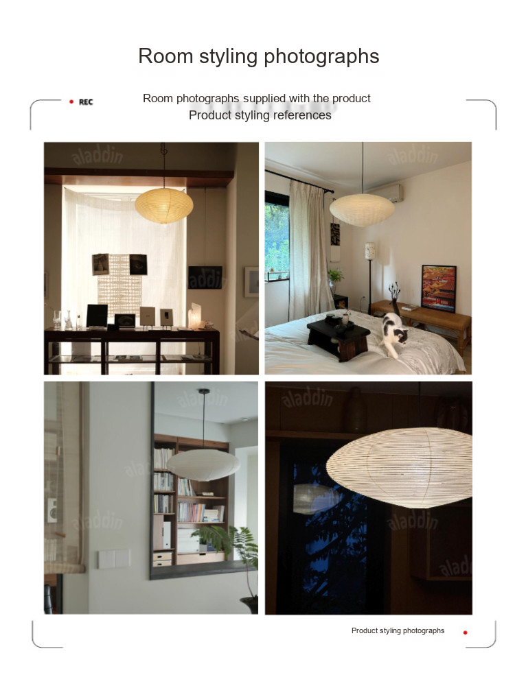 Sculptural Paper Pendant Light — AM0165, view 5
