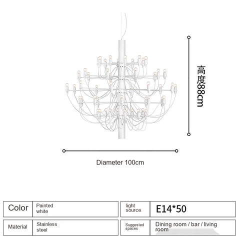 Painted white -50 lights · 304 stainless steel