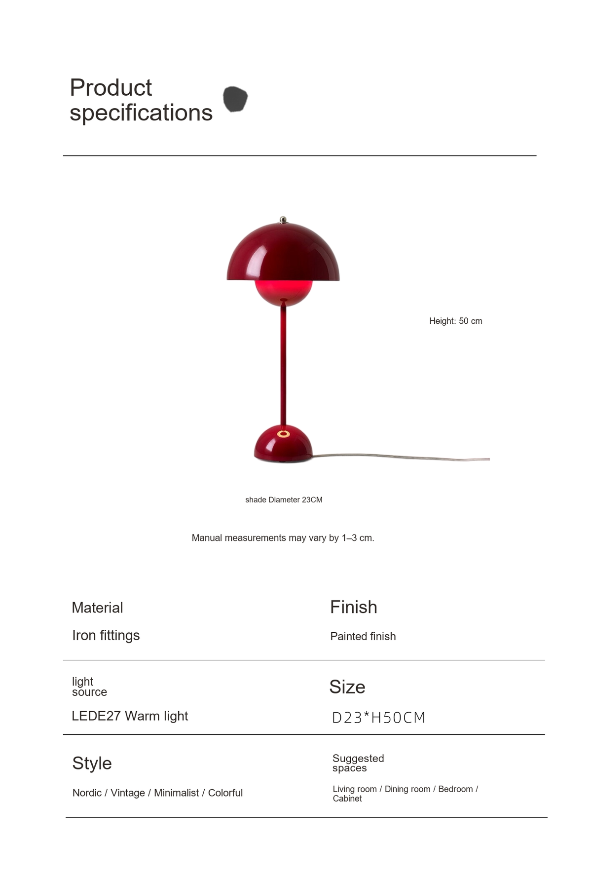 Large Flowerbud Table Lamp — AM0142, view 36