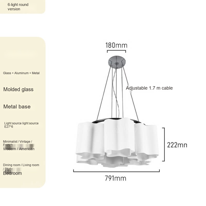 Cloud Glass Pendant & Ceiling Light — AM0247, view 5