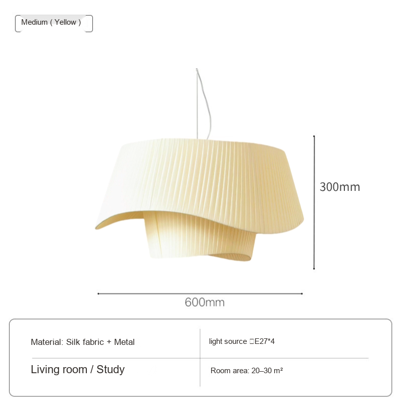 Pleated Fabric Pendant Light — AM0236, view 10