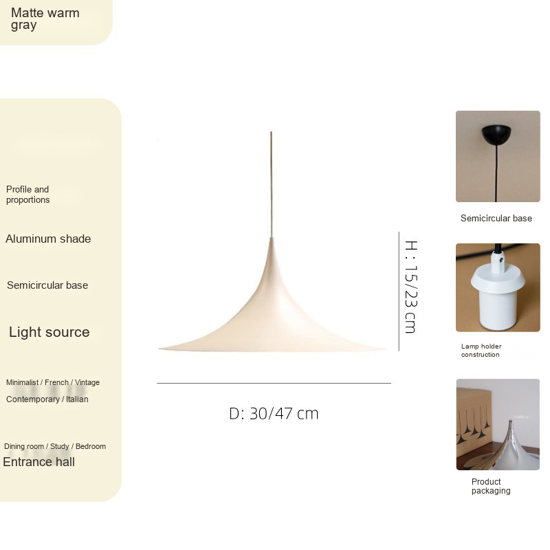 Trumpet Shade Pendant Light — AM0139, view 6