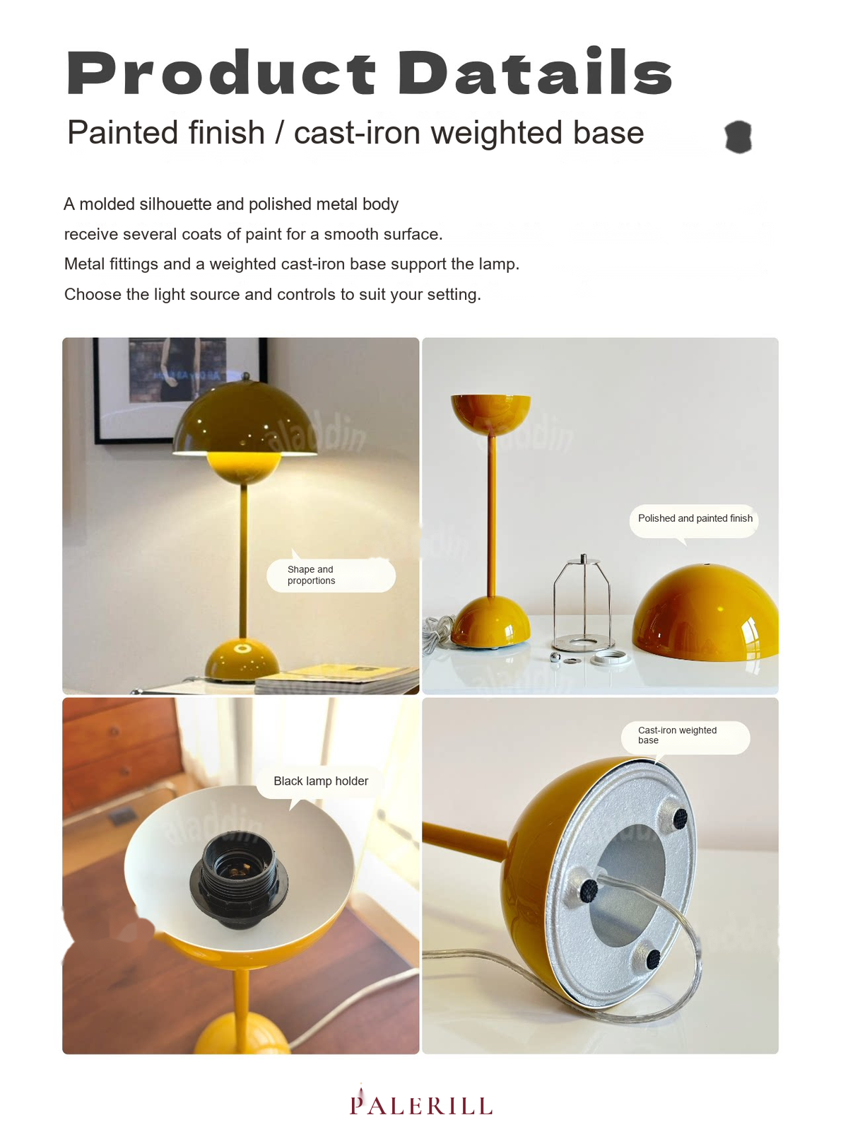 Large Flowerbud Table Lamp — AM0142, view 3