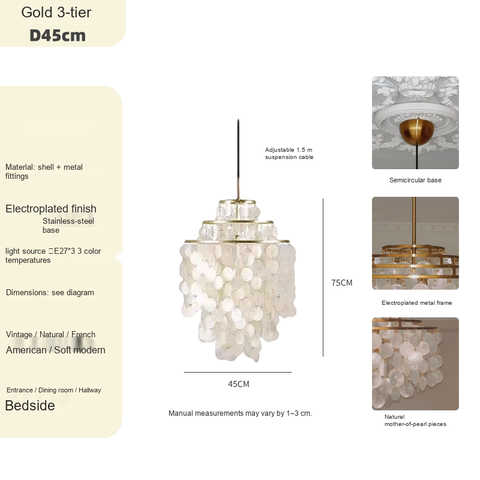 3-tier Diameter 45cm Gold
