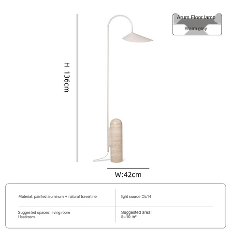 Warm gray · Travertine Floor lamp