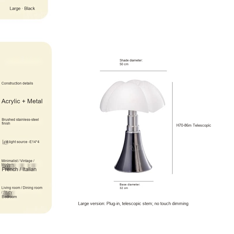 Telescopic Touch-Dimmable Table Lamp — AM0209, view 8